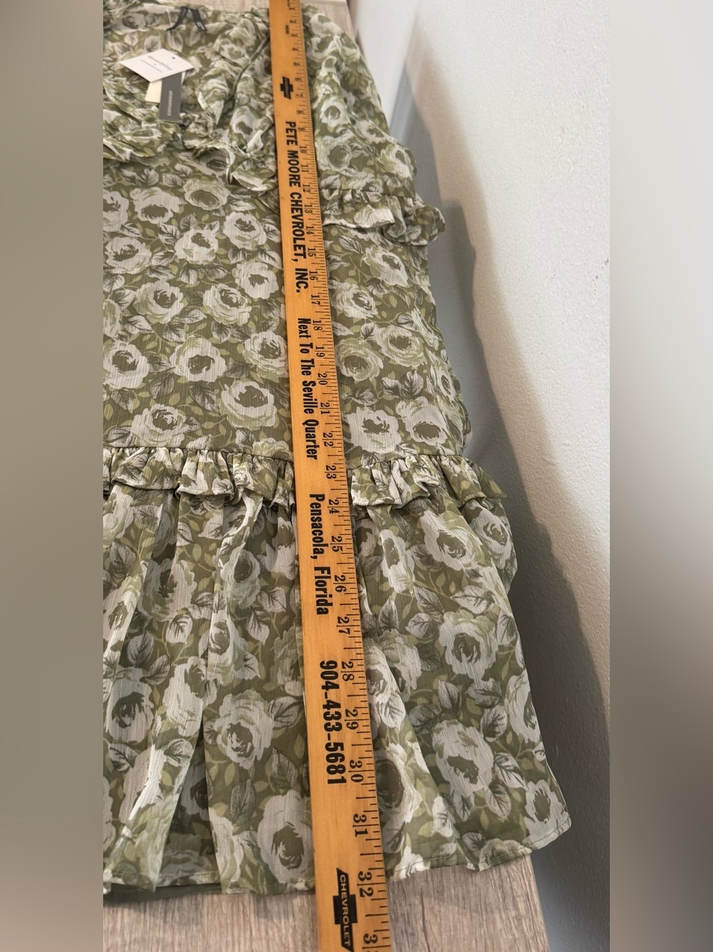 Loverly Grey x Anthropologie Puff-Sleeve Ruffle Mini Dress Floral NWT Small - Picture 8 of 11